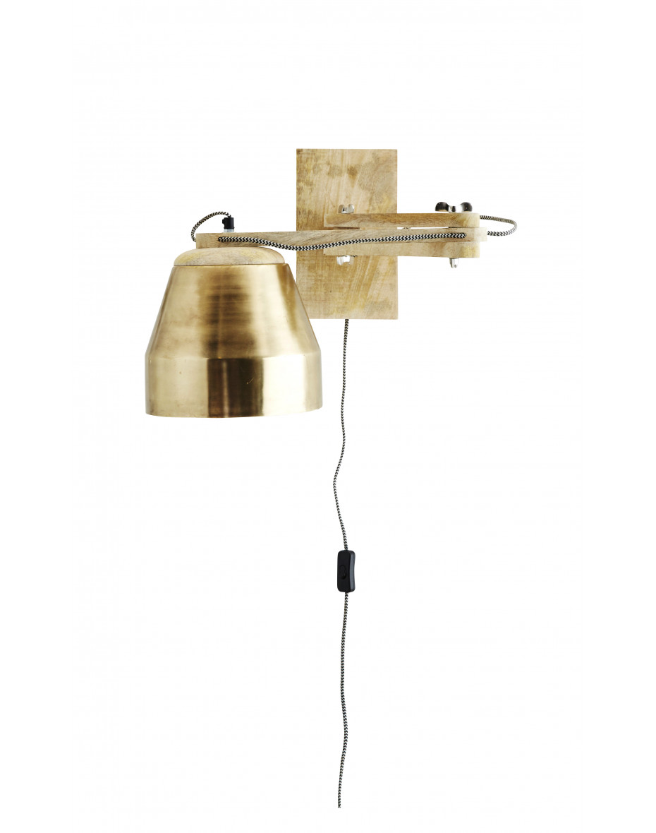 Nástenná lampa zlatá - 25x25 /rameno 75 cm